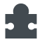 Puzzle piece icon on dark background.